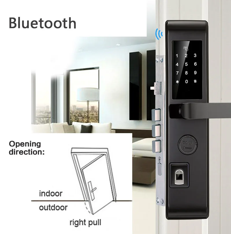 Приложение дистанционное управление Bluetooth шлюз дверной замок Пароль отпечатка пальца замок Противоугонная дверь специальные электронные замки 304 нержавеющая - Цвет: bluetooth