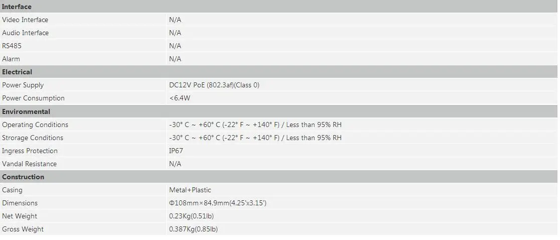 Lite модели IPC-HDW1320S 3MP камера видеонаблюдения IR сетевая камера PoE IPC-HDW1320S