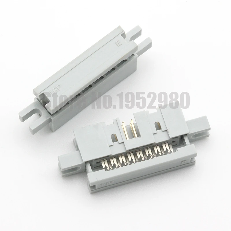 50 комплектов IDC 2 54 мм разъем ISP JTAG Ox Роговая вилка серого цвета с фланцем 10 14 16 20 26 30