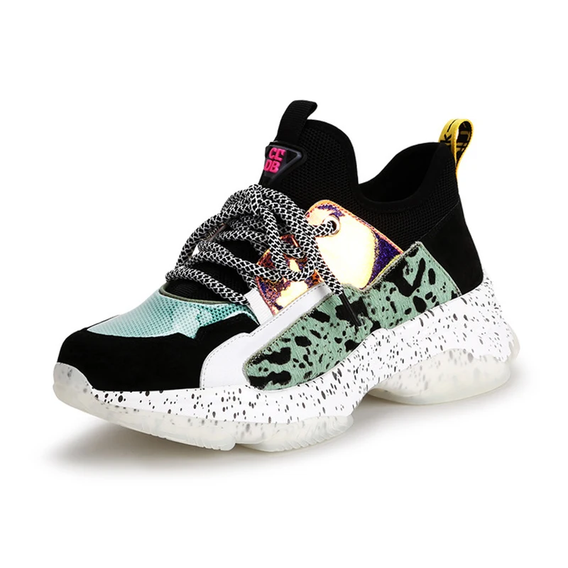 RIZABINA/женские модные кроссовки Новый стиль Повседневная обувь на шнуровке