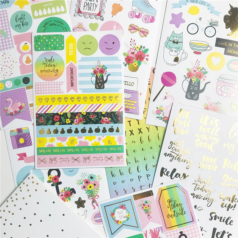 Любимые наклейки для журналирования Lovedoki Scrapbooking Стикеры для блокнота Декоративная этикетка Алфавитная аксессуары для планера Школьные канцелярские товары.