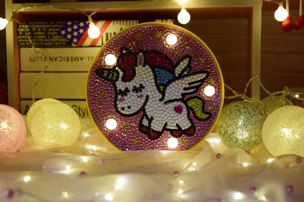 Вышивка крестиком декор в форме бриллианта сделай сам светодиодная Алмазная