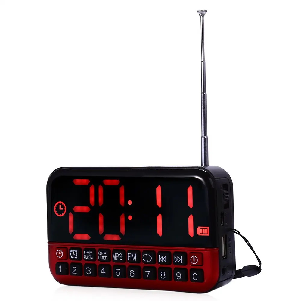 Цифровые часы Портативный цифровой будильник может как радио MP3 динамик 2017