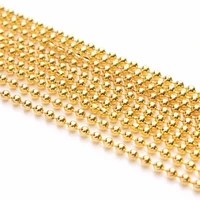 louleur 10 meterlot 1 2 1 5 2 3 2 mm gold color metal ball beads chains bulk for diy bracelet necklace jewelry making findings
