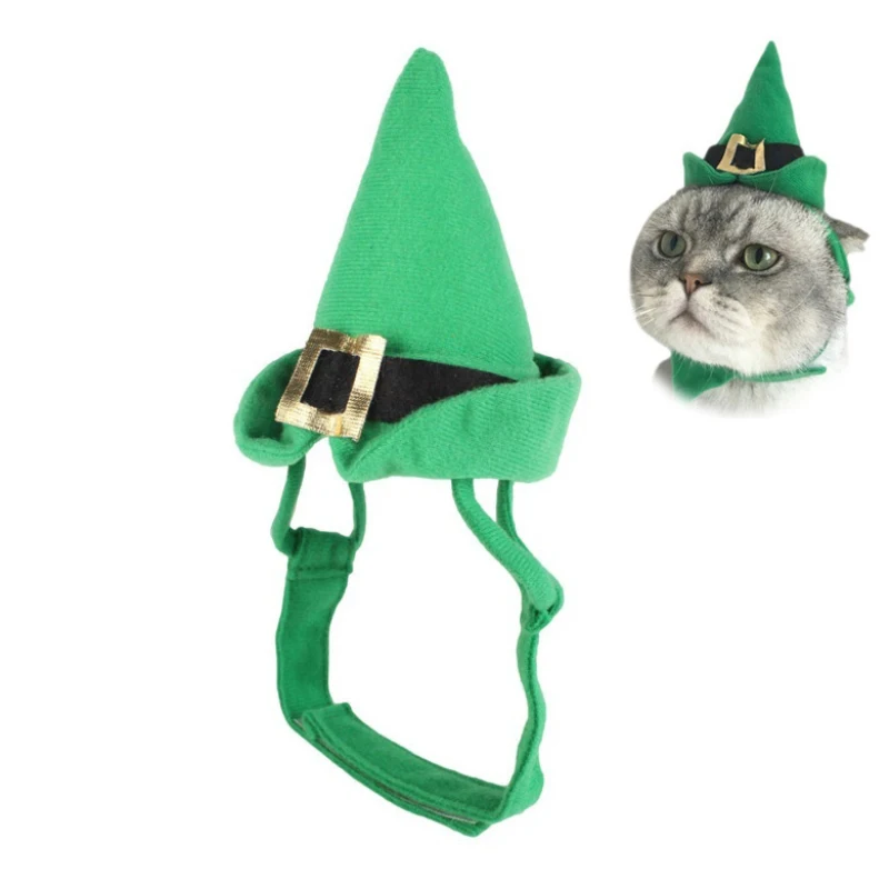 FML домашнее животное одежда Рождественский Cat Hat с Цепочки и ожерелья ошейник любимца аксессуары для маленьких собак и кошек галстук для щенят День рождения