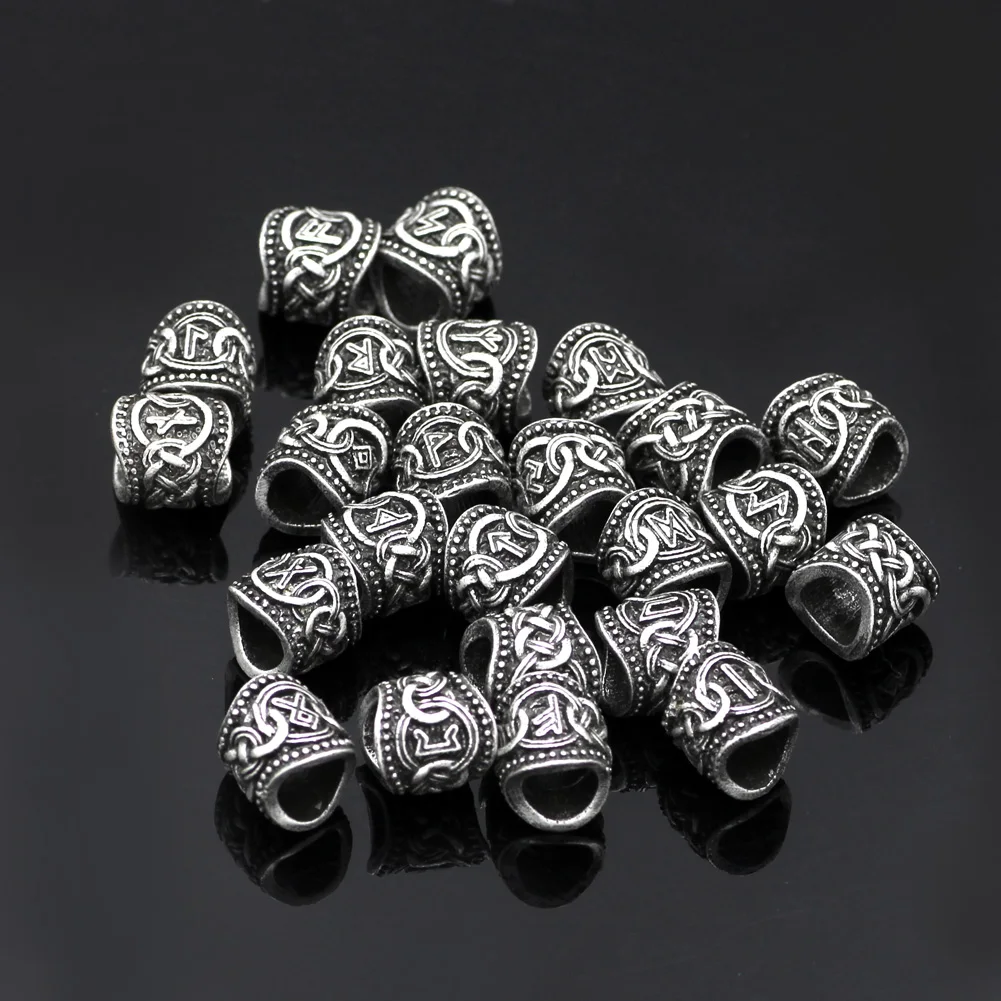 24 шт. серебряные бусины для браслета ожерелья|beads for bracelets|viking beadsbeard beads |