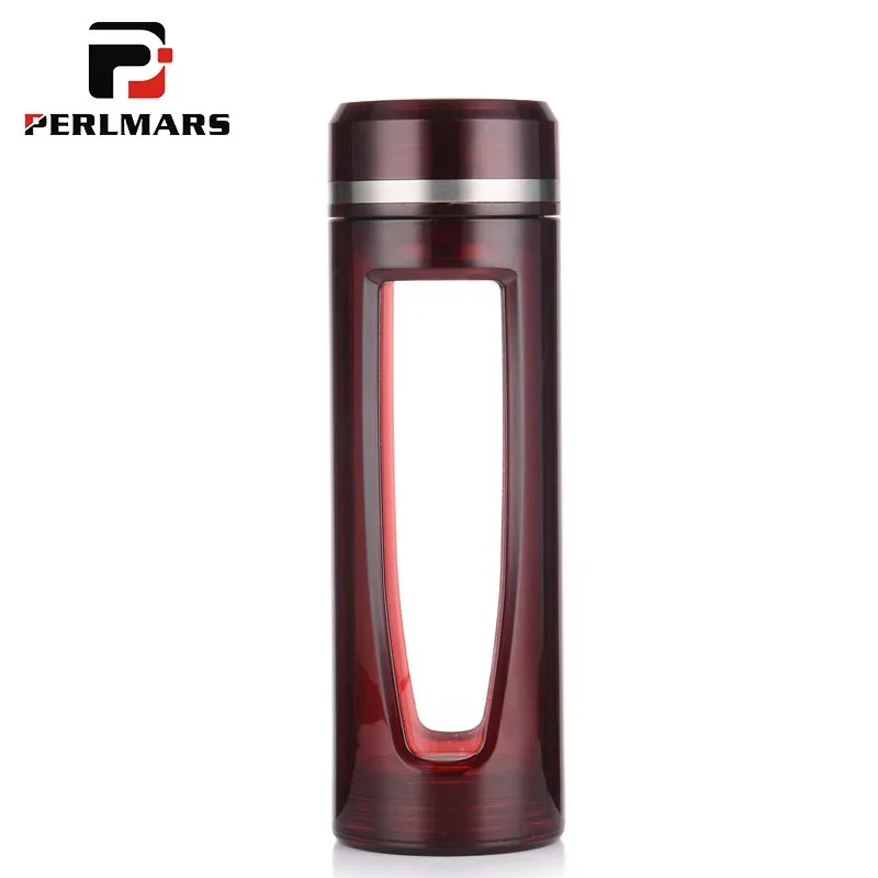 

New Arrival Water Bottle Tempered Glass Car Flower Tea Glass Office Master Creative Drinkware Straight Bottles for Birthday Gift
