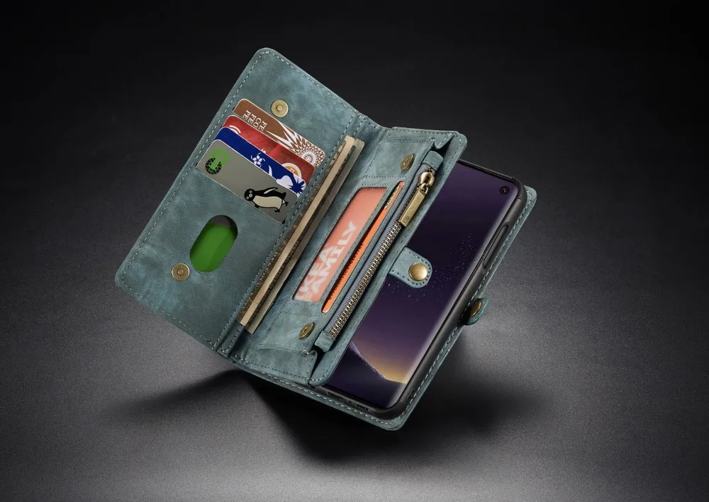 Чехол-кошелек для samsung Galaxy S10 на молнии, Магнитный чехол для телефона, чехол-книжка для samsung Note 10 Plus, A50, A70, A80, S9, S8, Note 9