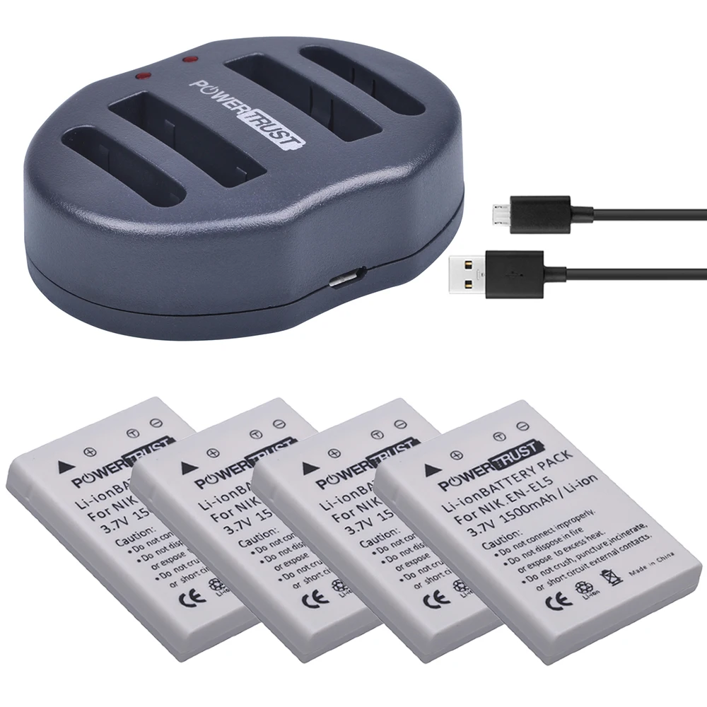 4 шт. EN-EL5 ENEL5 Камера Батарея+ Dual USB Зарядное устройство для цифровой камеры NIKON Coolpix P530 P520 P510 P100 P500 P5000 P5100 P6000 3700 4200
