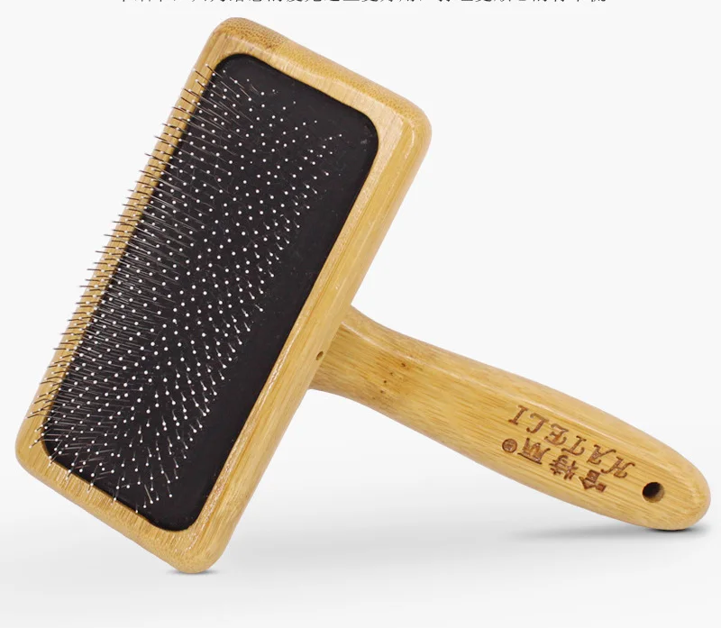 Wood HE 1 Pcs Multi-purpose Wooden Needle Comb for Dog Cat Pet Hair Beauty Grooming Tool Stainless Steel Pin Brush Dog Hair Brush - Цвет: Wood