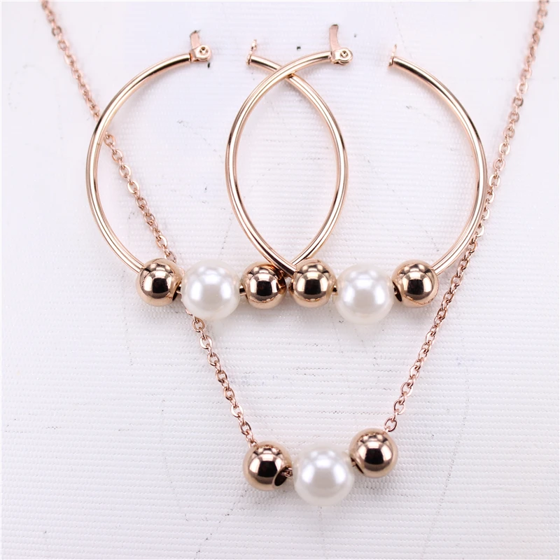 earring size 50mm MGUB розовое золото/серебро/три цвета на выбор набор бусин ручной работы размер серьги выбирается от 30 мм до 100 мм - Окраска металла: earring size 50mm
