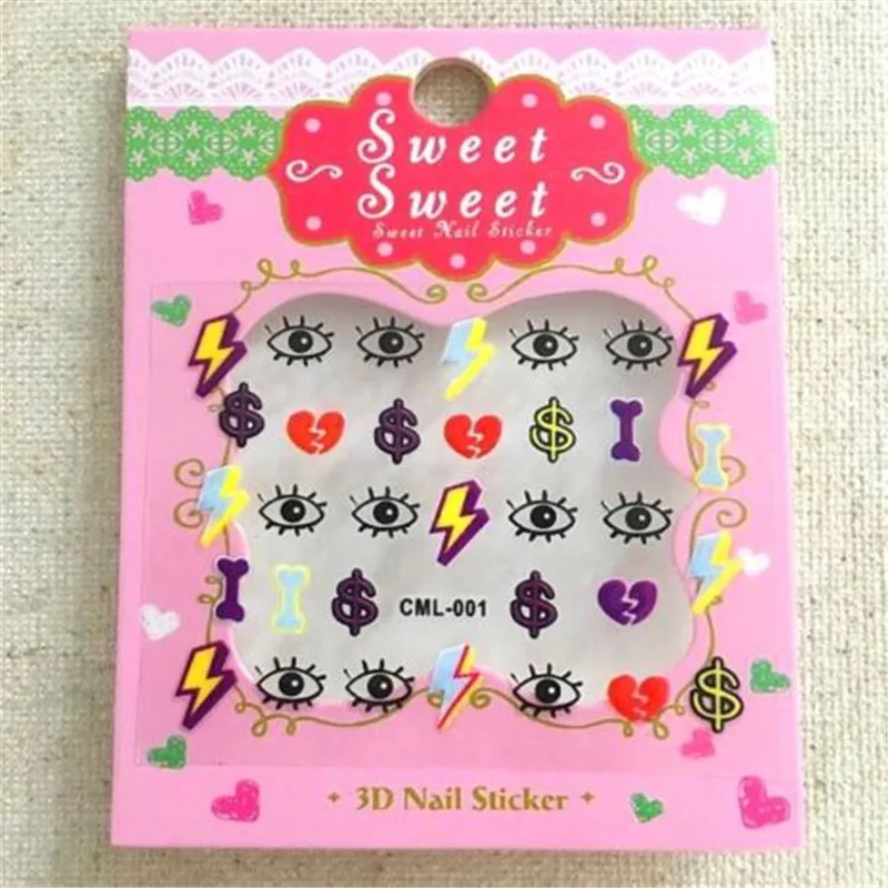 Сладкий Корея Ногтей Наклейки Глаза Долларов Символ Кости Для Подарок | Красота и