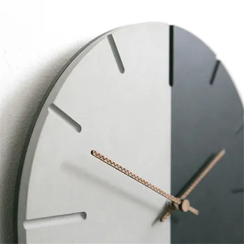 Modern Wall Clock Nordic Round Minimalist Fashion Retro Gray Black Artistic Silently Suzuki Clock Home Decor Wall Clocks Z001
