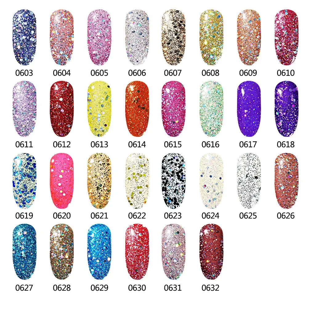 Inagla Professional Diamond Glitter UV Nail Gel Polish Soak Off Sequins Long-lasting Bling Varnish Manicure Art Tools | Красота и