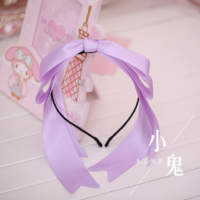 Light purple Японская девушка ручной работы негабаритных оголовье DIY лук аксессуары для волос головной убор Лори Лолита Mengniang COS оголовье - Цвет: Light purple