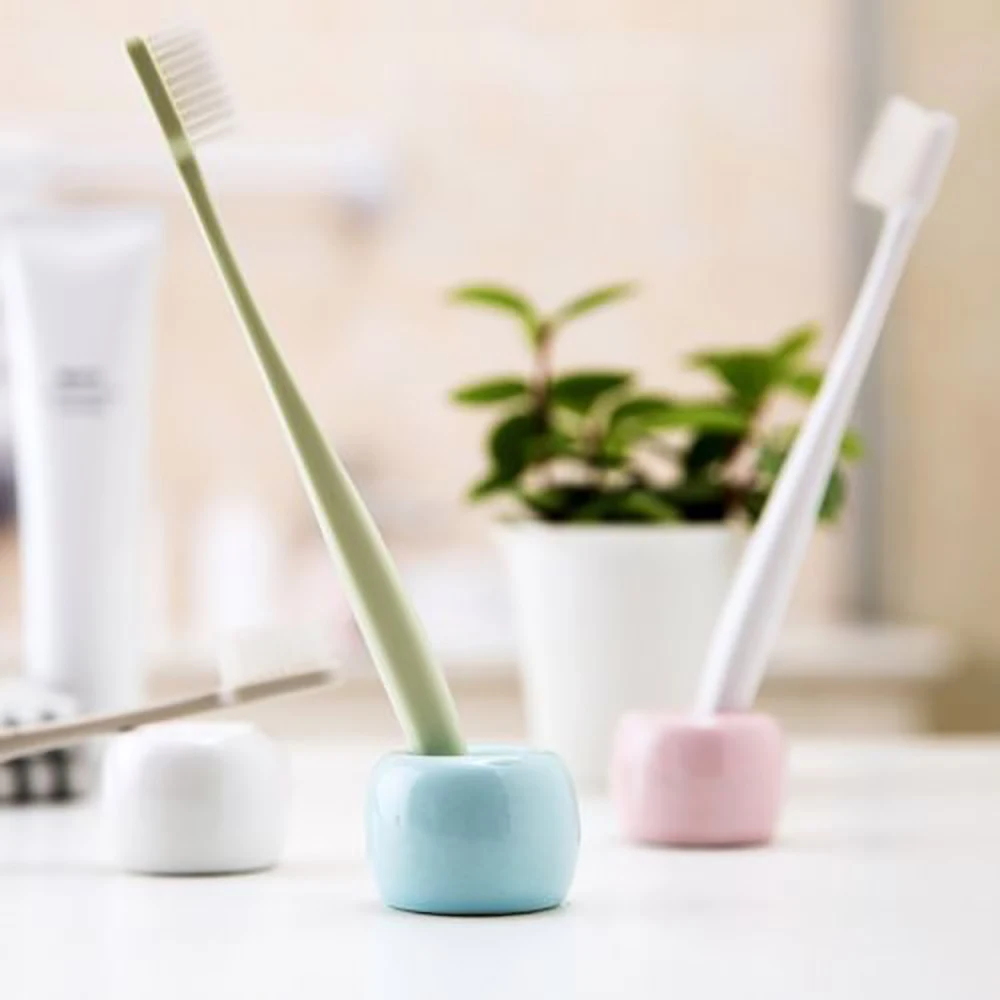 Simple Creative Ceramic Toothbrush Holder Storage Rack Bathroom Shower Tooth Brush Stand Shelf Bath Accessories | Дом и сад