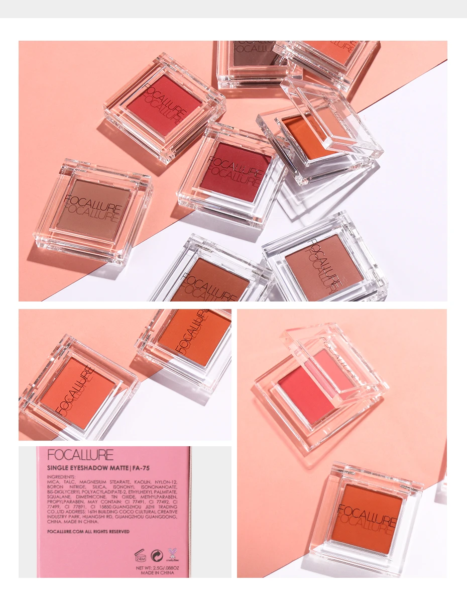 Focallure matte одиночные тени для век профессиональные высококачественные пигментированные тени для век телесный легко носить матовые тени для век