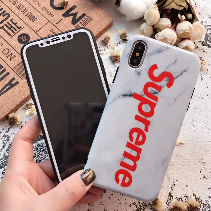 as picture Для iPhone X Чехлы под мрамор+ Закаленное стекло Защитная пленка для экрана для iPhone X 5,8 дюймов Керамический ТПУ чехол гладкий Чехол - Цвет: as picture
