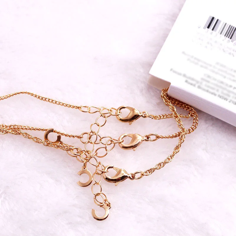 Cross Figure 3 Layers Choker Necklace For Women Girl Gold Link Chain Pendant Necklaces Crystal Pearl Beads Chokers Jewelry N188 | Украшения