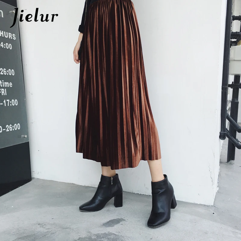 Женская бархатная юбка с высокой талией 8 цветов|falda fashion|velvet skirt womenvelvet |