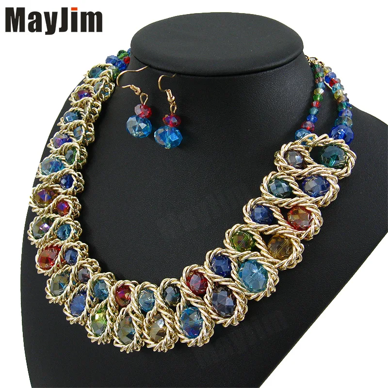 Массивное ожерелье модные ювелирные наборы ручной работы большие бусины цепочка