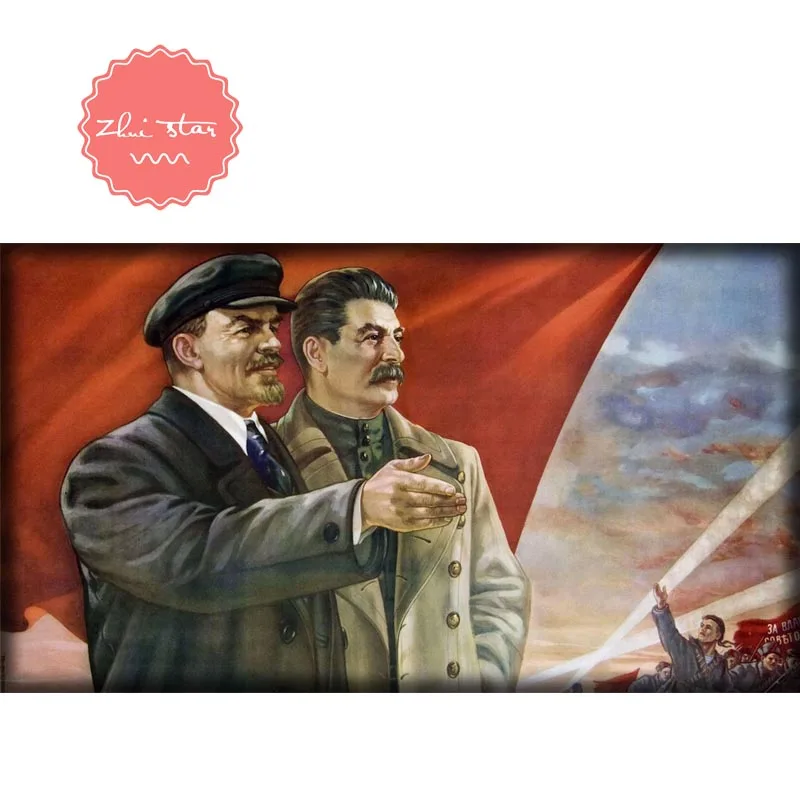 100% 5D алмазная картина Иосиф Сталин и Ленин наборы крестиков полная Алмазная