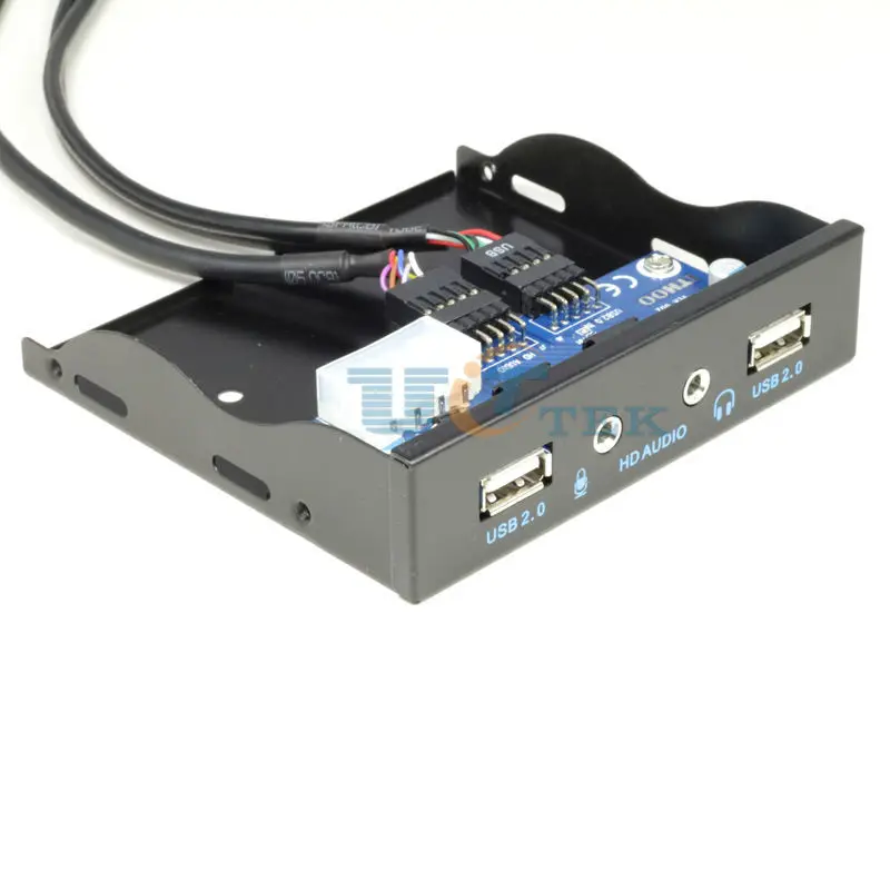 USB аудио спереди Панель 3.5 дюйма 2 Порты и разъёмы флоппи-Бей 2.0 хаб с HD Audio мм из