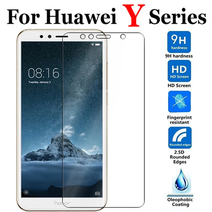 Для huawei y6 защитное стекло y 7 prime 2018 y9 y3 y5 2017 9 на honer huavei y6ii y5ii ii закаленное y7prime y6prime 6y