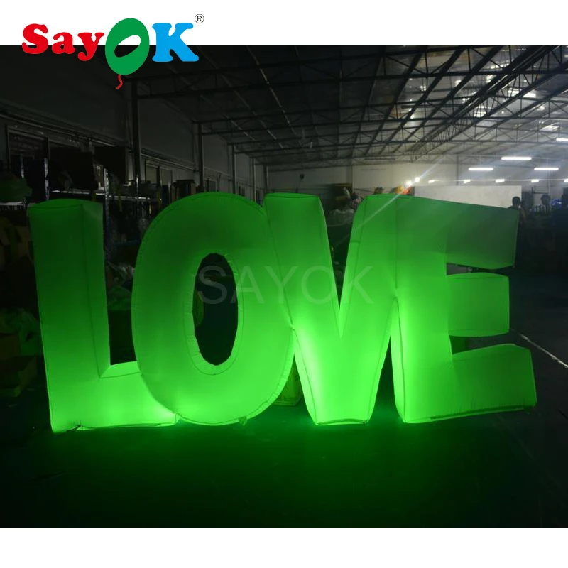 

L3.2xH1.5m Giant Inflatable Alphabet Love Letter Inflatable Letters with LED Light Display for Wedding Valentine's Day