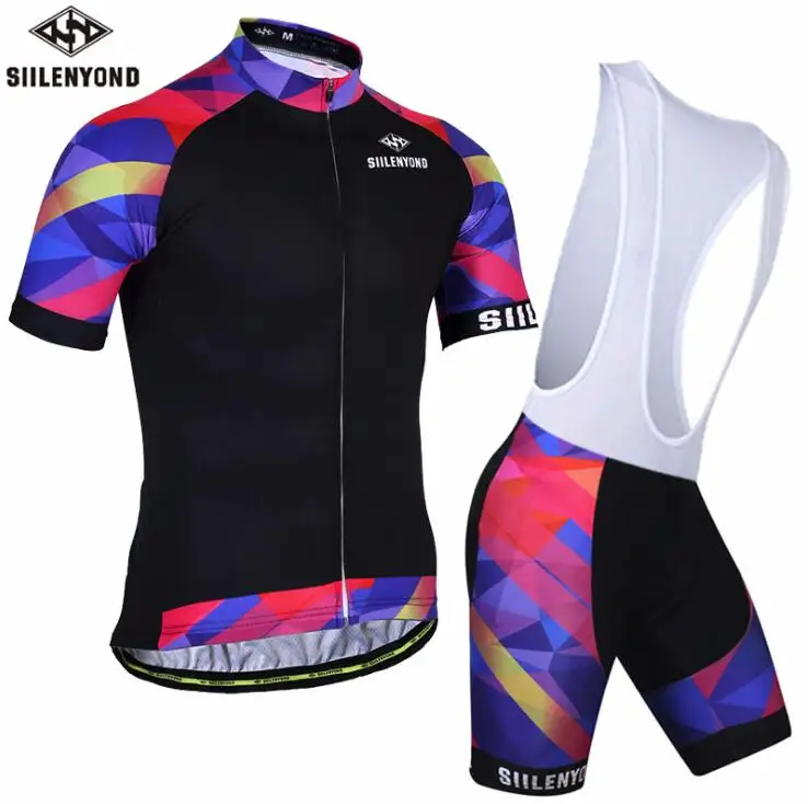 Jersey and bib Pants Siilenyond полиэстер Pro Велоспорт Джерси набор MTB велосипед одежда спортивная одежда велосипед Одежда Майо Ropa Ciclismo Велоспорт Комплект - Цвет: Jersey and bib Pants