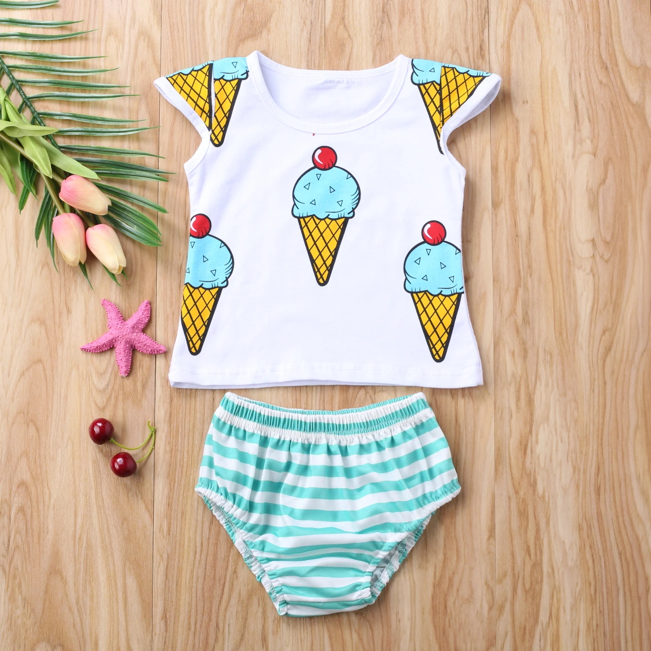 Одежда для маленьких девочек 2 шт. новорожденных 2018 летние Повседневное одежда