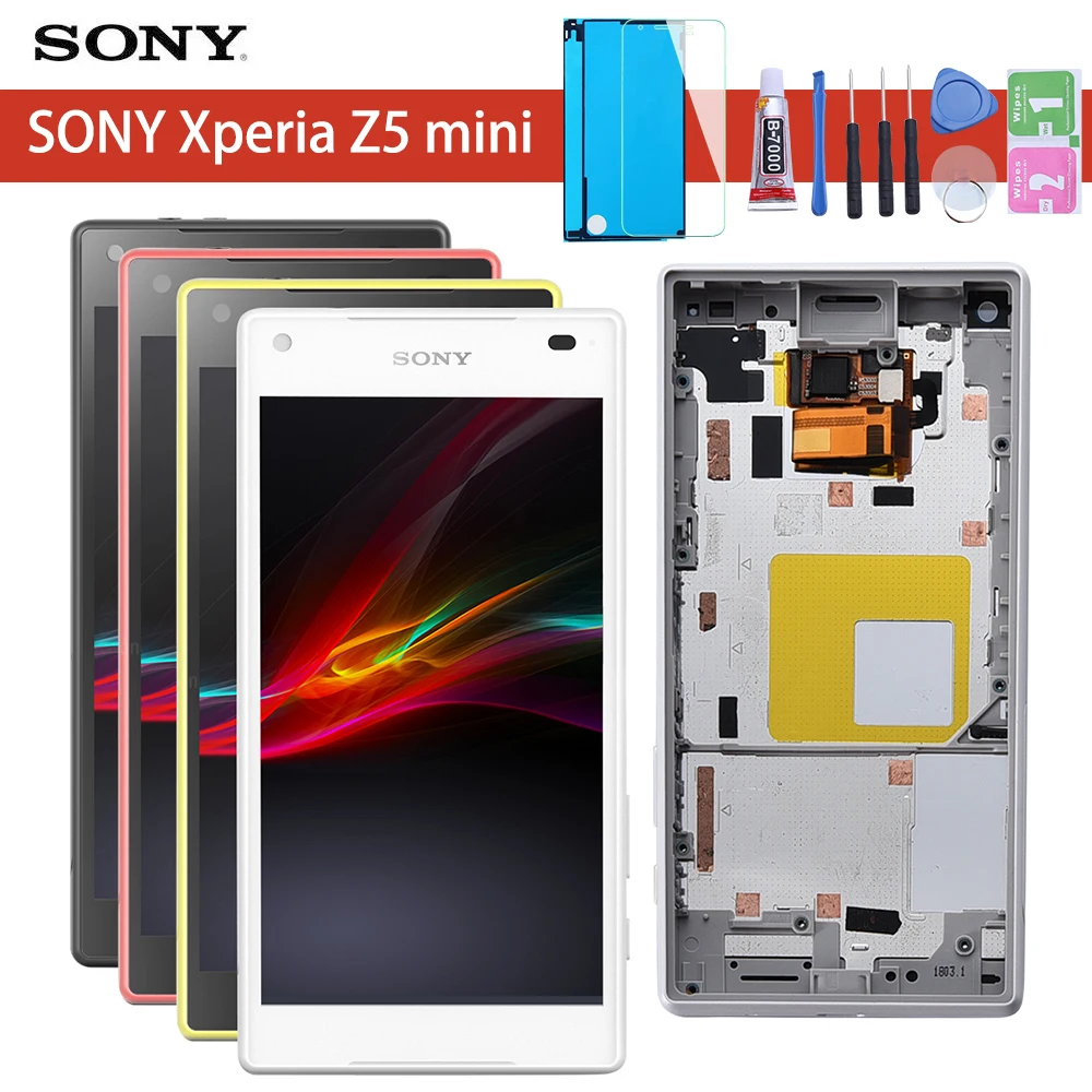 Оригинальный сенсорный ЖК экран для SONY Xperia Z5 Compact с рамкой MINI дигитайзер в сборе