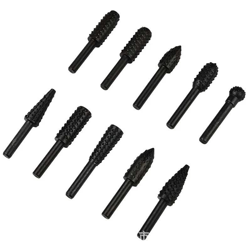 5pc/ 10pc set power tools woodworking rasp chisel shaped rotating embossed engraving pattern cutter milling | Инструменты