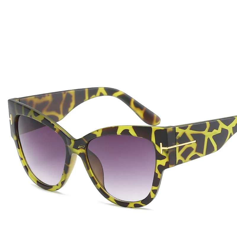 Green F Leopard Деревянные цветные большие негабаритные женские очки от солнца классические коричневые женские солнцезащитные очки кошачий глаз модные очки сексуальные зеркальные AABL02 - Цвет линз: Green F Leopard