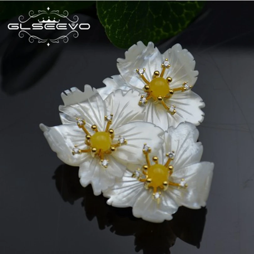 GLSEEVO натуральный перламутр Цветок Брошь Pin пчелиный воск броши для Для женщин