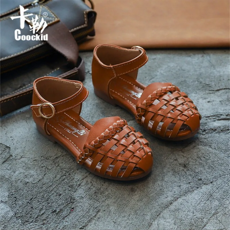 2019 летние сандалии для девочек маленьких детей туфли с плетением милой