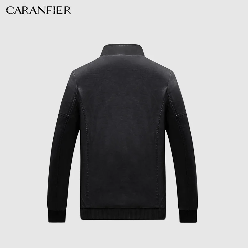 Мужская зимняя куртка CARANFIER из искусственной кожи новый стиль мужское