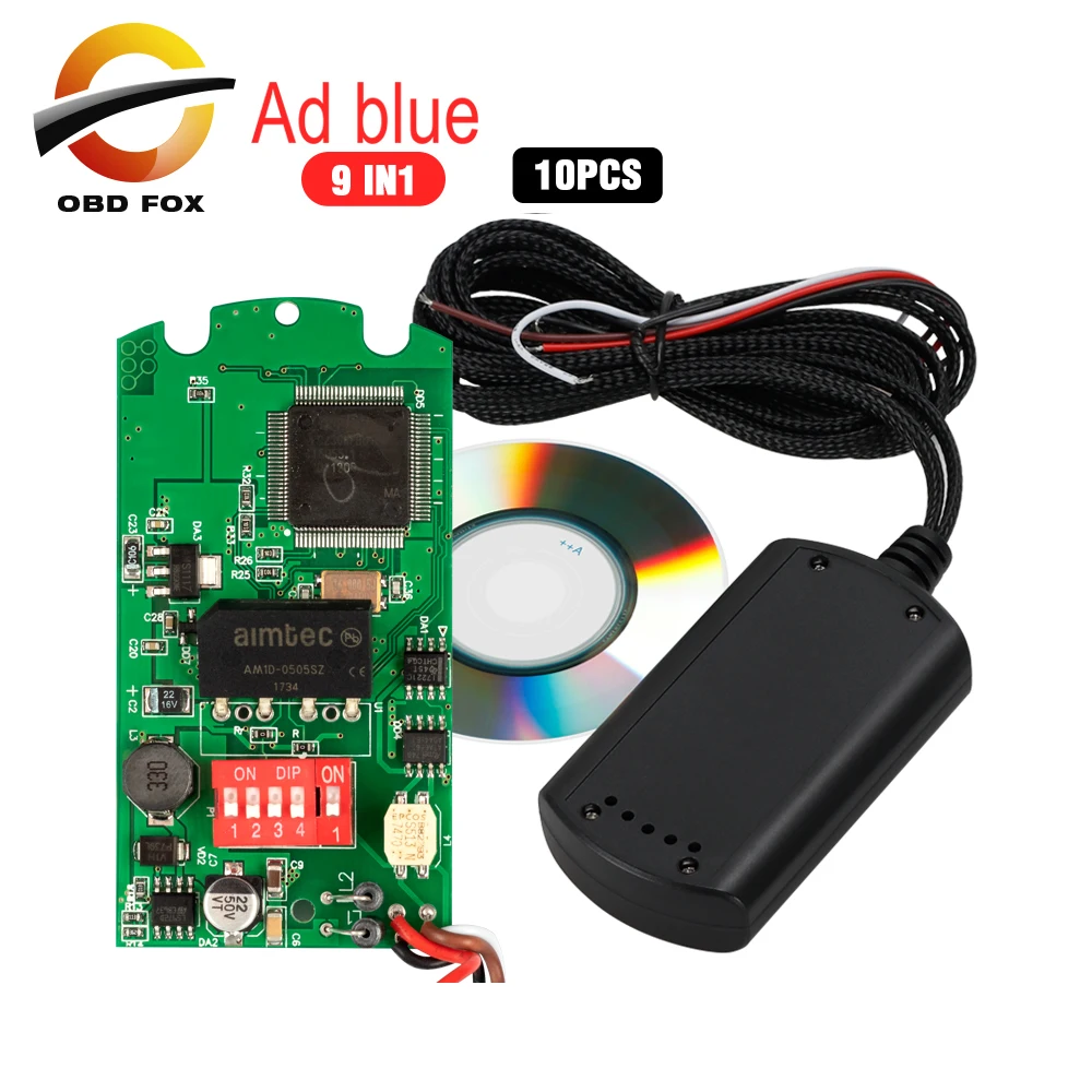 Поддержка Евро 4 и 5 Новое поступление Adblue 9 в 1 эмулятор AdBlue 8 с датчиком SCR NOx OBD2