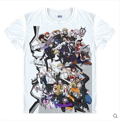 Аниме Danganronpa футболка Monokuma рубашка крутые рубашки с круглым вырезом манга Топ