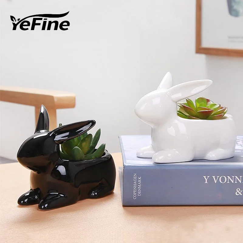 YeFine милый кролик керамический цветочный горшок мультфильм суккулент зеленый