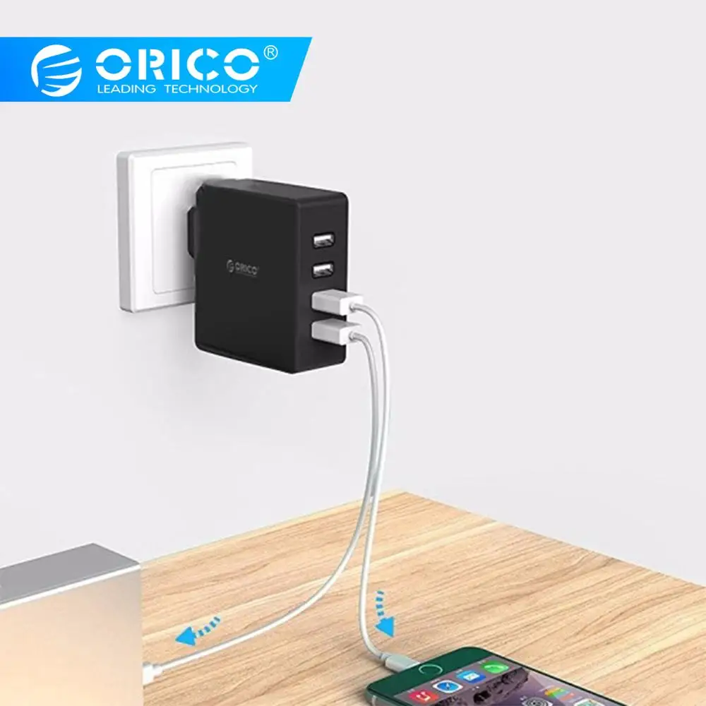 Зарядное устройство ORICO для телефона с 4 портами настенное USB зарядное 5V2.4A * 6A30W