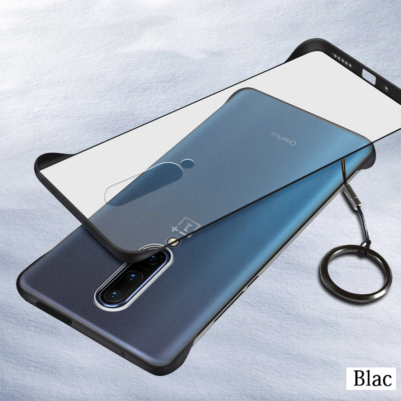 Черный Для Oneplus 7 Pro Чехол безрамный Бампер Ультра тонкая прозрачная задняя крышка для Oneplus 7 Pro Телефон с противоударной защитой чехол - Цвет: Черный