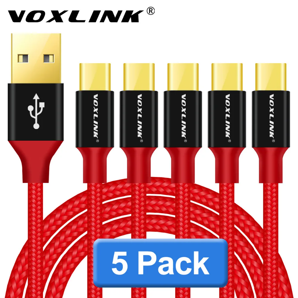 5 Pack Тип usb c кабель VOXLINK 5V2A USB C быстрой зарядки для передачи данных Xiaomi Mi5 один плюс 2
