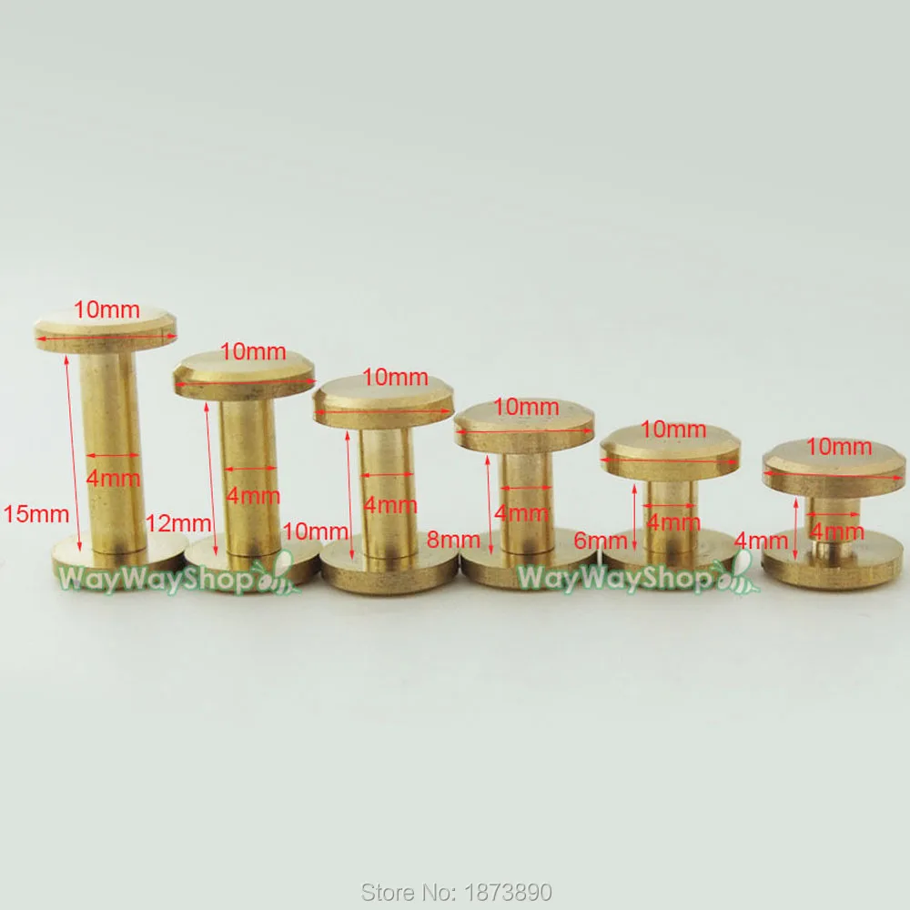 25 шт. твердые латунные кнопки для винтов 4 6 8 10 12 15 мм