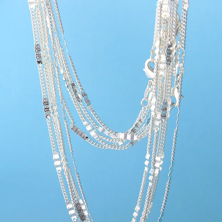 Оптовая продажа Посеребренная цепочка для подвески Женская винтажная бижутерия