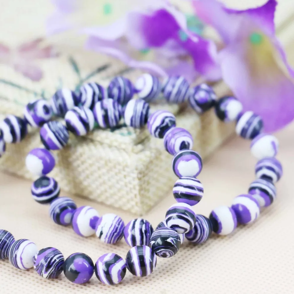 Бусины из синего турецкого камня в полоску 8 мм|stone round|natural stoneloose beads |