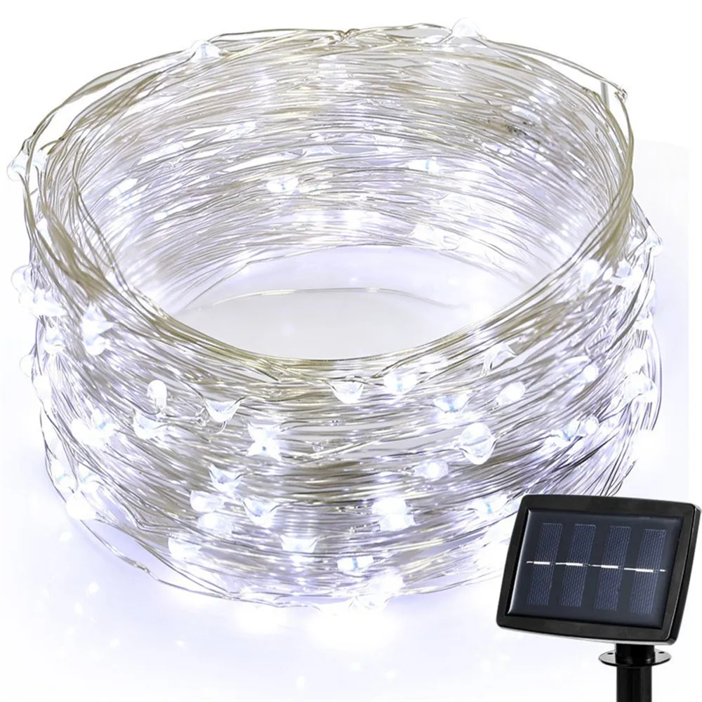 100% Бренд новый высокое качество 200Led Открытый Солнечный медный провод свет шнура