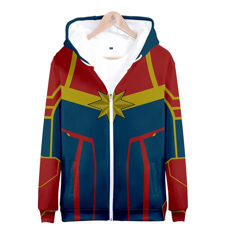 ZSQH Марвел Капитан толстовки с капюшоном MS Marvel Carol Danver Косплей Костюм для взрослых