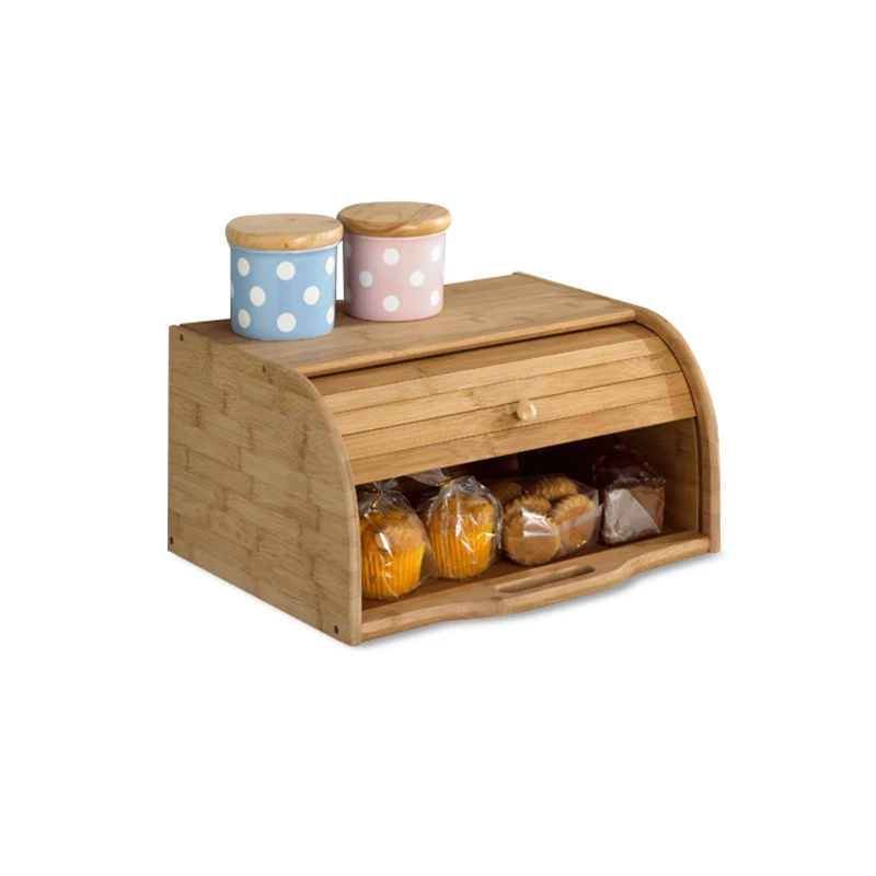 

Creative Bamboo Bread Dust-Proof Case Europe Style Eco Kitchen Storage Holders Natural Wood Table Organizer Storage Box