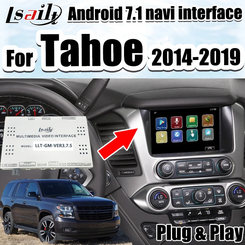 Android 7,1 gps навигационная коробка для Tahoe-19 лет мультимедийный видео интерфейс с оперативной памятью 3g/rom 32G/шестиядерный процессор